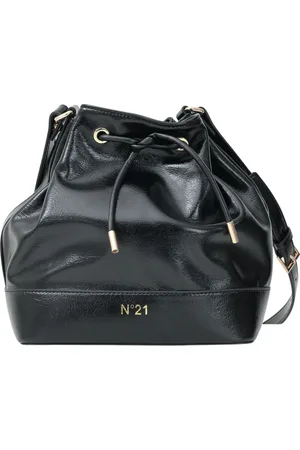 Nº21 Taske, Dame, Sort, ONE SIZE, Uld, Sort bucket taske med snørelukning