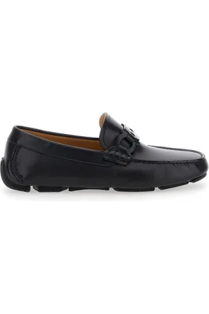 Salvatore Ferragamo Sko, Herre, Sort, 43 EU, Sorte flade sko Byaite Pelle