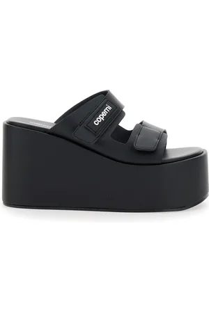 COPERNI Sko, Dame, Sort, 38 EU, Læder, Sorte Læderkile Sneakers med Logo