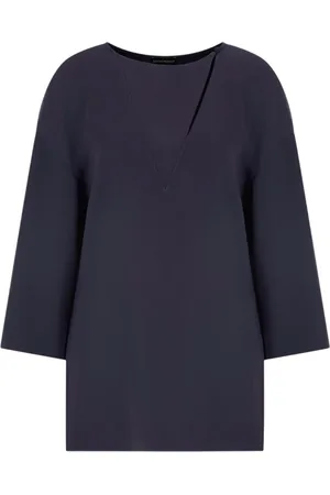 Emporio Armani Bluser & Skjorter, Dame, Blå, S, Uld, Blå Top til Stilfuldt Look