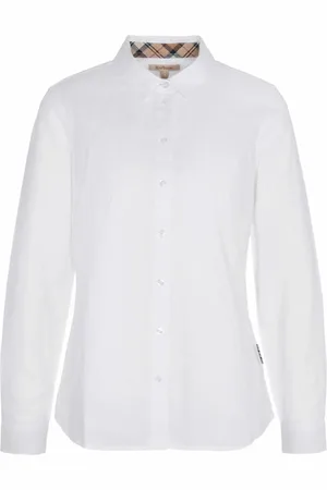 Barbour Bluser & Skjorter, Dame, Hvid, M, Bomuld, Oxford Bomuldsskjorte med Feminine Detaljer