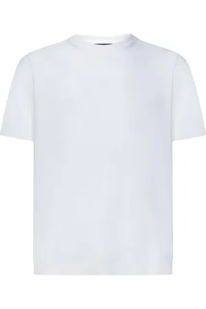 HERNO Top, Herre, Hvid, 2XL, Bomuld, Hvid Bomulds T-shirt med Ribkanter