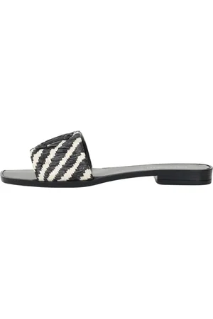 Roberto Cavalli Sko, Dame, Flerfarvet, 40 EU, Uld, Sort og Beige Slide Sandaler