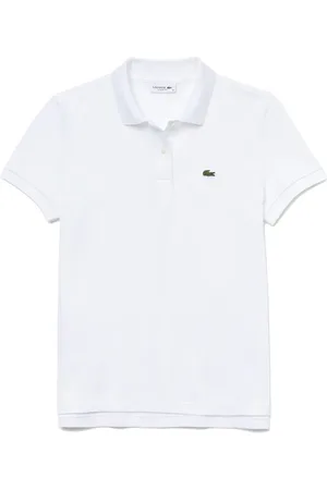 Lacoste Top, Dame, Hvid, XL, Hvid Polo Skjorte Krokodille Patch