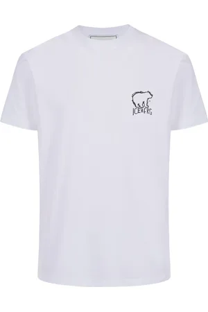 Iceberg Top, Herre, Hvid, M, Bomuld, Hvid slim fit bomulds T-shirt med bjørnemotiv