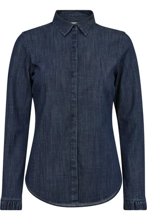 Mos Mosh Bluser & Skjorter, Dame, Blå, XL, Denim, Denim Flip Skjorte Mørkeblå