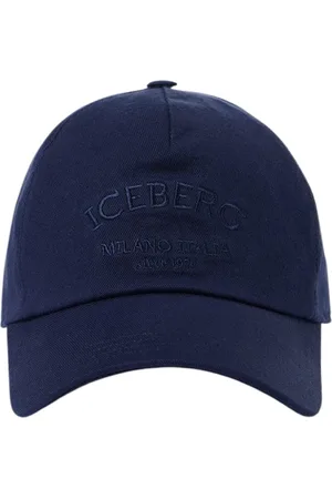Iceberg Tilbehør, Dame, Blå, ONE SIZE, Blå baseballkasket med Milano Italia broderi