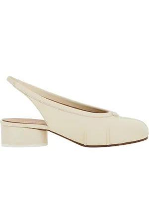 Maison Margiela Sko, Dame, Hvid, 37 EU, Læder, Hvide Slingback Balletsko