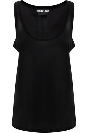 Tom Ford Top, Dame, Sort, 3XS, Silke Ærmeløs Top i Sort