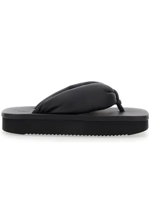 Rick Owens Sko, Dame, Sort, 39 EU, Læder, Sorte Læder Platform Sandaler Kvinde