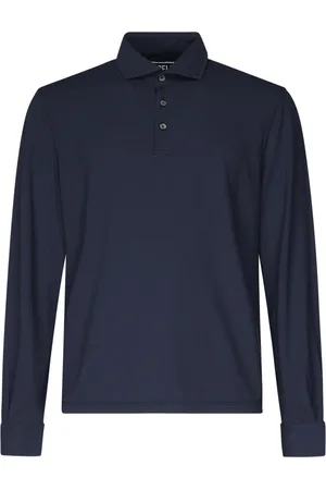 FEDELI Top, Herre, Blå, 3XL, Bomuld, Blå Bomuld T-shirts og Polos