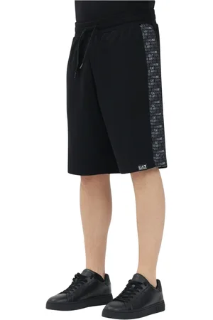 EA7 Shorts, Herre, Sort, M, Sporty Sorte Shorts Forår Sommer