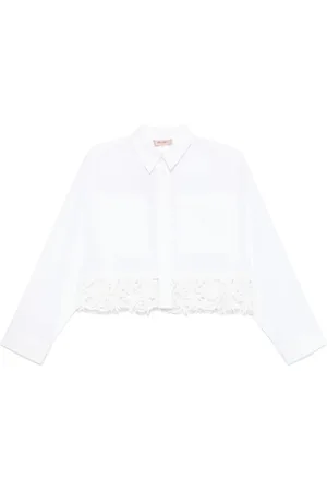 Twin-Set Bluser & Skjorter, Dame, Hvid, XS, Bomuld, Hvid Bomuldsskjorte Stilfuld Pasform
