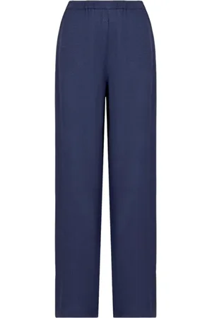 Emporio Armani Bukser, Dame, Blå, S, Blå Elastisk Talje Bukser Sidelommer