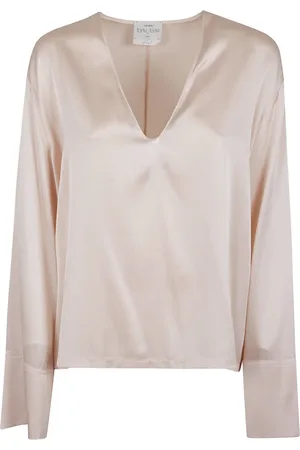 FORTE FORTE Bluser & Skjorter, Dame, Lyserød, M, Silke Skjorte Nude & Neutrals