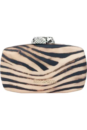 Roberto Cavalli Taske, Dame, Brun, ONE SIZE, Uld, Beige Zebra Print Clutch Taske