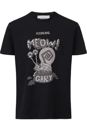 Iceberg Top, Herre, Sort, XS, Sort regular-fit stræk jersey T-shirt