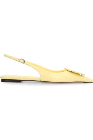 Jacquemus Sko, Dame, Gul, 39 EU, Læder, Læder Slingback Pumps Spids Tå Spænde