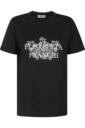 Elisabetta Franchi Top, Dame, Sort, XS, Bomuld, Afslappet Bomuld T-shirt