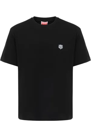 Kenzo Top, Herre, Sort, 2XL, Glad Tiger Broderet T-shirt