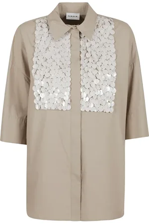 P.A.R.O.S.H. Bluser & Skjorter, Dame, Brun, XS, Bomuld, Brun Bomuldsskjorte Elegant Design