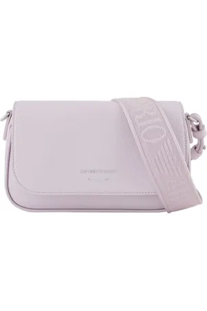 Emporio Armani Taske, Dame, Lyserød, ONE SIZE, Uld, Logo Print Skuldertaske Magnetisk Lukning
