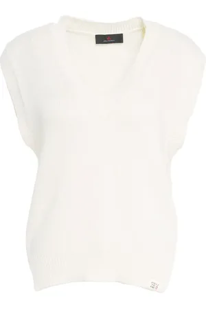 Peuterey Strik, Dame, Hvid, XS, Uld, Hvid Strikvest V-Hals