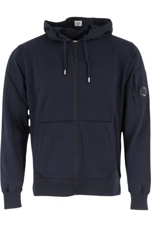 C.P. Company Sweathshirts & Hoodies, Herre, Blå, L, Bomuld, Blå Hættetrøjer Åben Stil