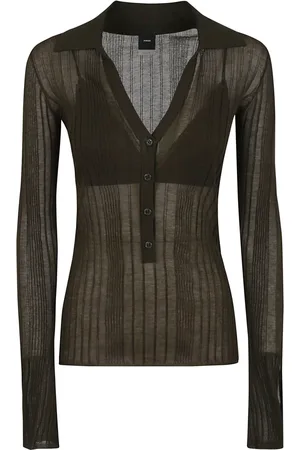 Pinko Top, Dame, Grøn, S, Bomuld, Grøn Militærstil Polo Top