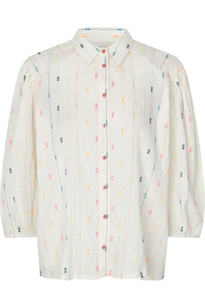 Lollys Laundry Bluser & Skjorter, Dame, Flerfarvet, XS, Uld, Heidill Skjorte med Dropped Skuldre