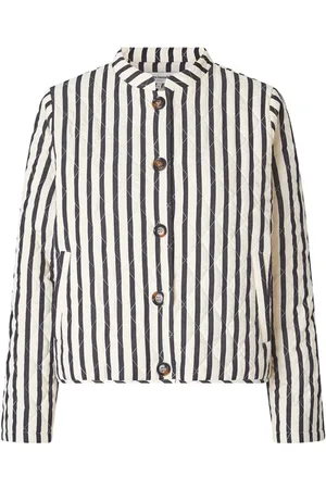 Lollys Laundry Jakke, Dame, Flerfarvet, XS, Uld, Quiltet jakke med lange ærmer og kinakrave