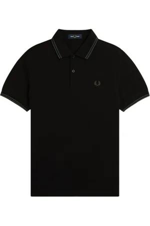Fred Perry Top, Herre, Sort, 2XL, Bomuld, Klassisk Twin Tipped Polo Sort