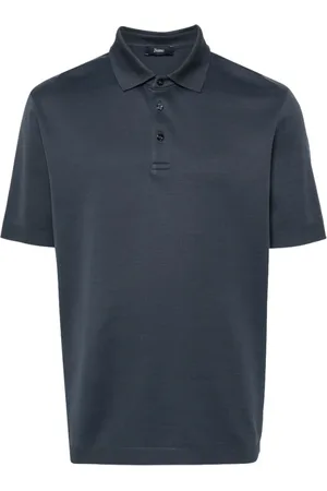 HERNO Top, Herre, Blå, M, Bomuld, Polo Bluser