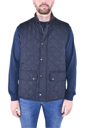 Barbour Jakke, Herre, Blå, XL, Tyl, Quiltet Equestrian Style Gilet