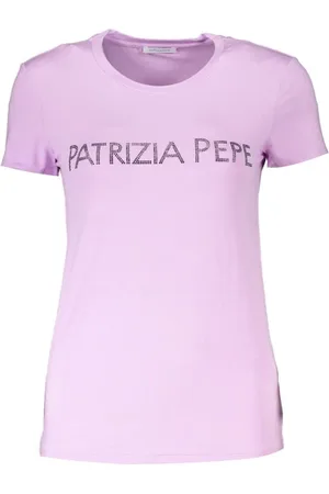 Patrizia Pepe Top, Dame, Lilla, XS, Lilla Rhinestone Crew Neck Tee