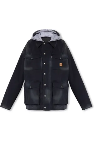 Balenciaga Jakke, Herre, Blå, S, Bomuld, Jakke med Vintage Effekt