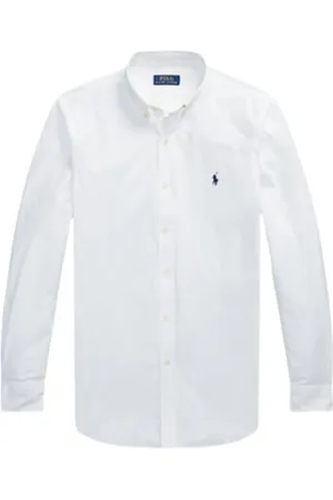 Ralph Lauren Skjorte, Herre, Hvid, S, Bomuld, Stretch Cotton Skjorte