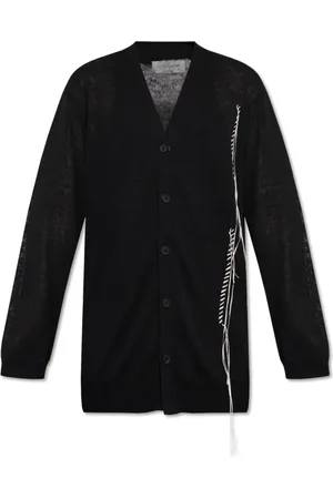 Y-3 Strik, Herre, Sort, L, Polyester, Cardigan med frynser