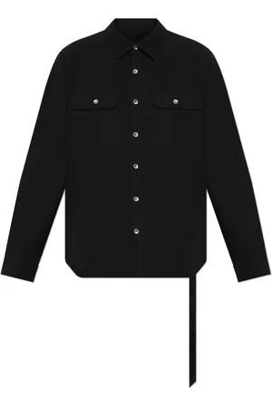 Rick Owens Skjorte, Herre, Sort, M, Bomuld, Skjorte med lommer