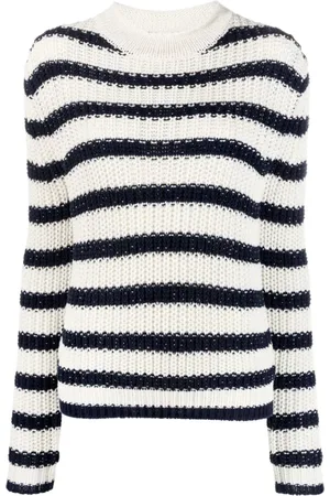 Ralph Lauren Strik, Dame, Hvid, L, Bomuld, Rundhalset strikpullover
