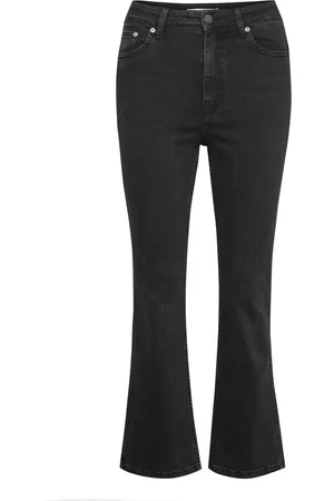 Gestuz Jeans, Dame, Sort, W31, Bomuld, Højtaljede Flared Bukser