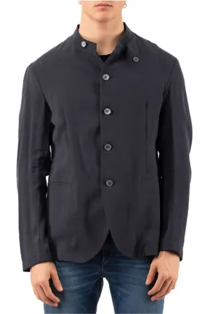 Emporio Armani Jakke, Herre, Blå, 2XL, Uld, Stilfuld Jakke