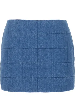 Gucci Nederdel, Dame, Blå, XS, Bomuld, Quilted Skirt