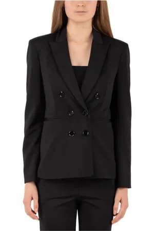 Pinko Jakke, Dame, Sort, L, Uld, Stilfuld Jakke i Pink