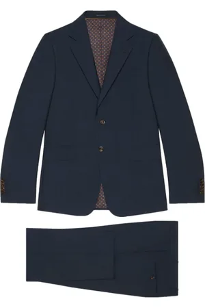 Gucci Jakkesæt, Herre, Blå, L, Uld, Navy Blå Todelt Jakkesæt