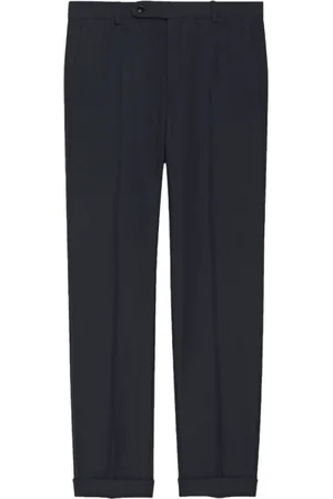 Gucci Bukser, Herre, Blå, M, Uld, Navy Uld Twill Straight-Leg Bukser