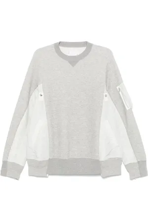 SACAI Sweathshirts & Hoodies, Herre, Grå, L, Grå Sweater med lynlås lomme