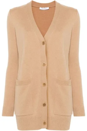 Max Mara Strik, Dame, Brun, M, Uld, Brun Sweater med Paliet Motiv