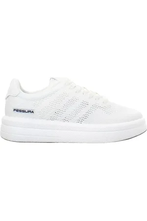 FESSURA Sko, Dame, Hvid, 41 EU, Uld, Hvide Lycra Sneakers med Skumsål