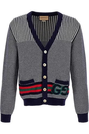 Gucci Strik, Herre, Flerfarvet, S, Uld, Stilfuld Strikket Cardigan